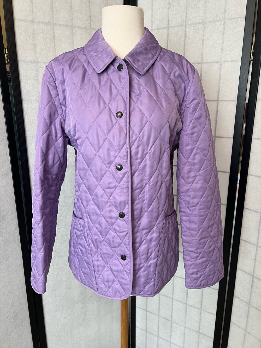 Burberry Quilted Lavender Diamond-Pattern Jacket